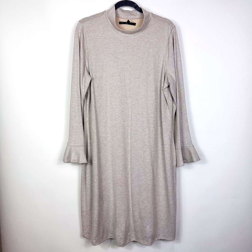 White House Black Market Silver Sparkle Mini Dress